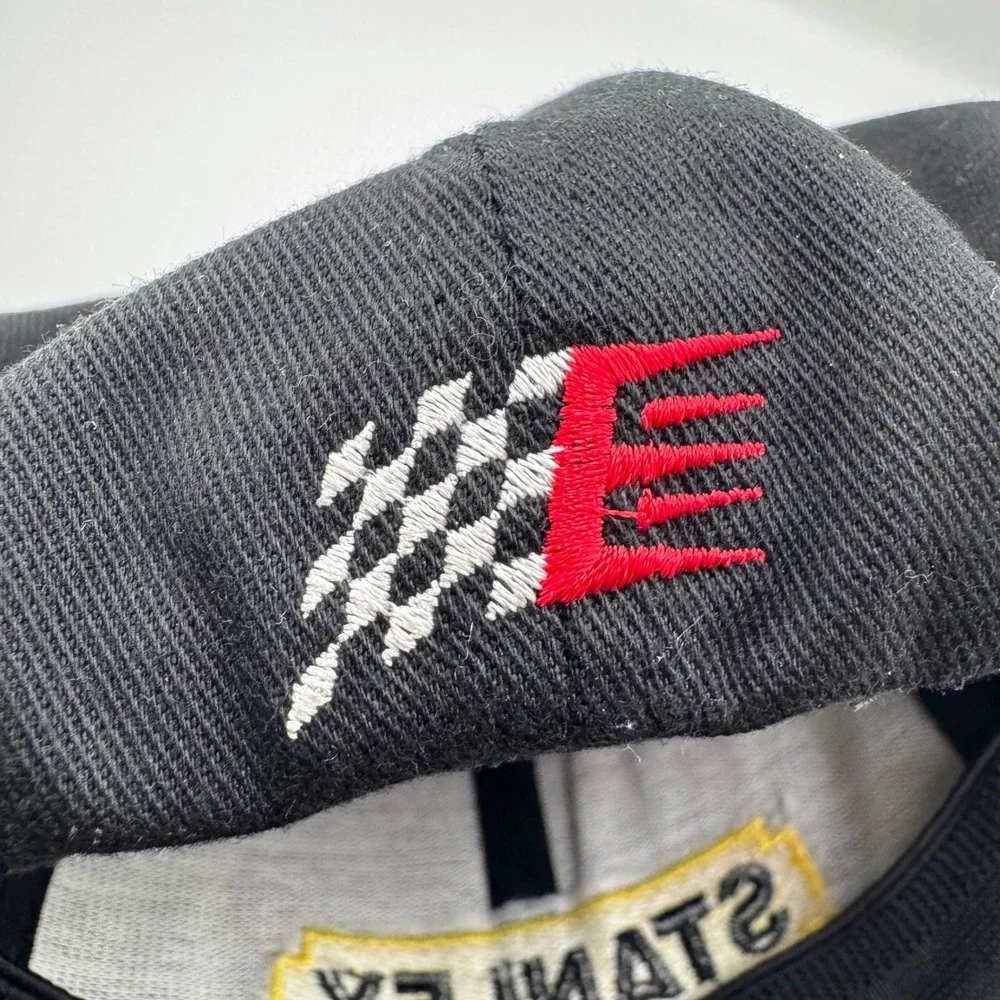 Stanley Tools Flexfit Hat Mens L-XL Black Yellow Embroidered Logo Good Condition